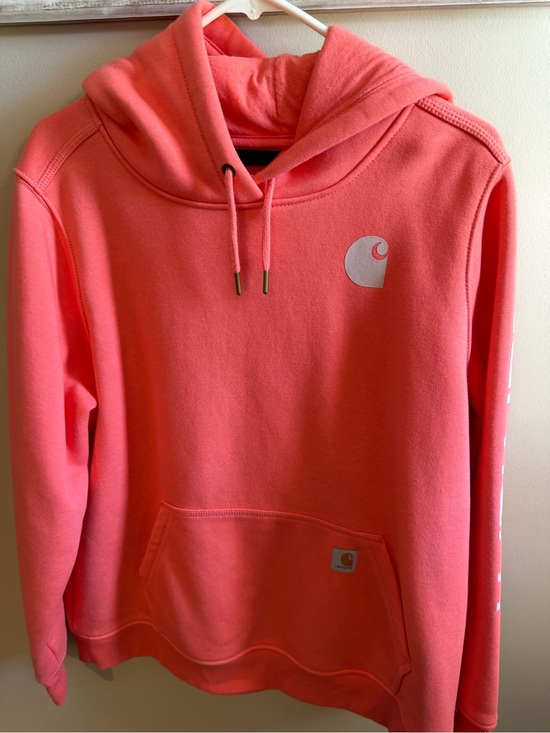 Carhartt Tops - Carhartt Coral Red Relaxed Fit Hoodie